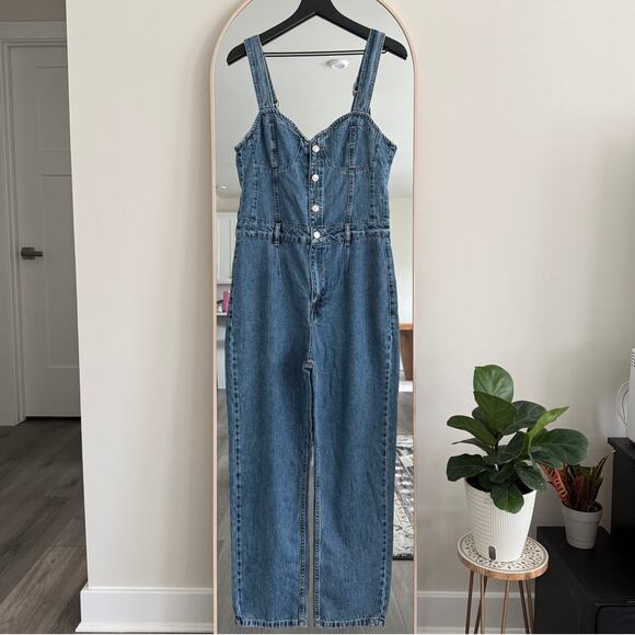 We The Free Kensington Overall Jumpsuit Blue - Picture 2 of 7